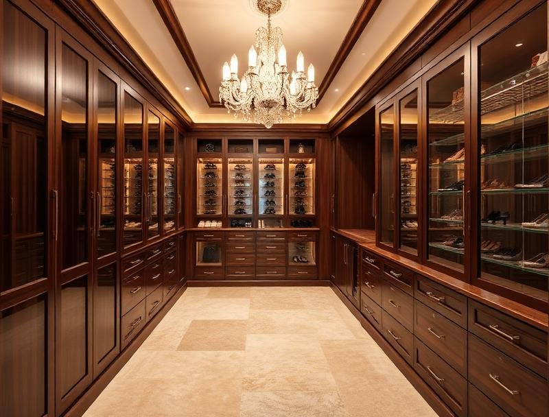 Glass & Mirror Accents walk-in closet