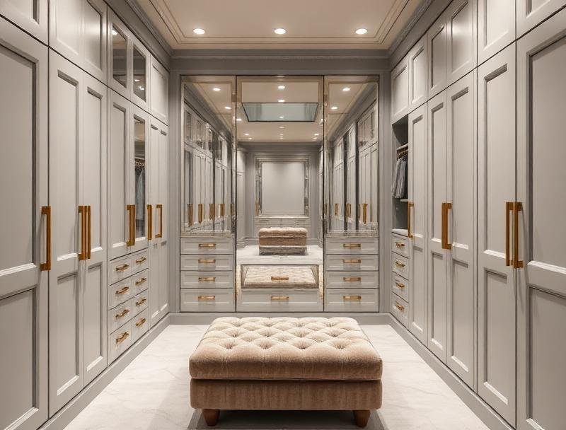 Two-Tone Elegance walk-in closet