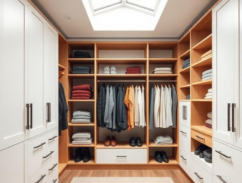 Contemporary White walk-in closet